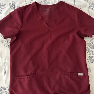 Figs Maroon Scrubs Set